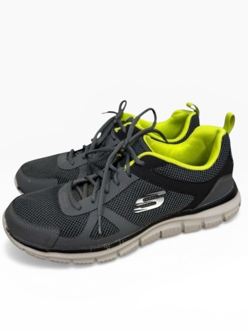 Skechers Track Scloric Mens Sneakers Gray Navy Lime US 10 UK 9 Running Shoes